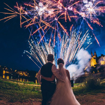 Feuerwerk an der Elbe